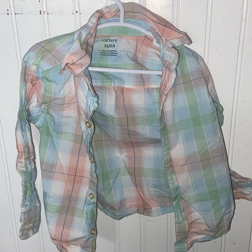 2t boys pastel button up shirt